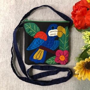 NWOT - Parrot Appliquéd Mini Bag